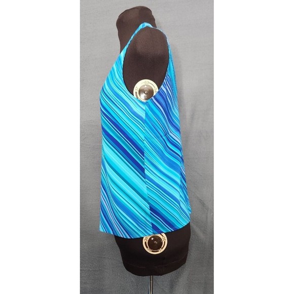 2 pc Virgo Petite Womens‎ 6P Sheer Blouse Long Sleeves Turquoise Shell Buttons - Picture 6 of 16